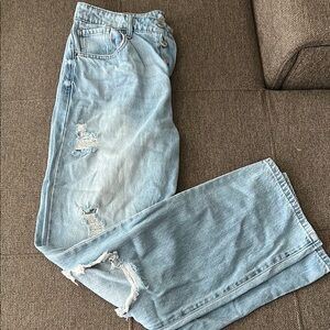 Cello Blue High Rise Jeans Distressed Casual